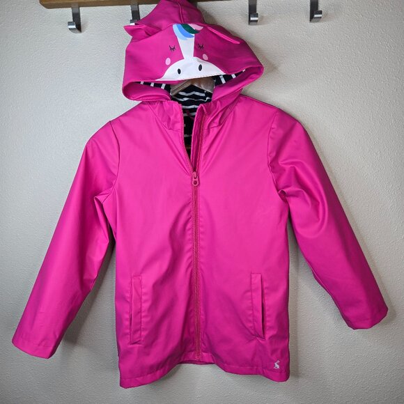 Joules Raincoat Rain Jacket Pink Unicorn Size 9 Years - Picture 1 of 11